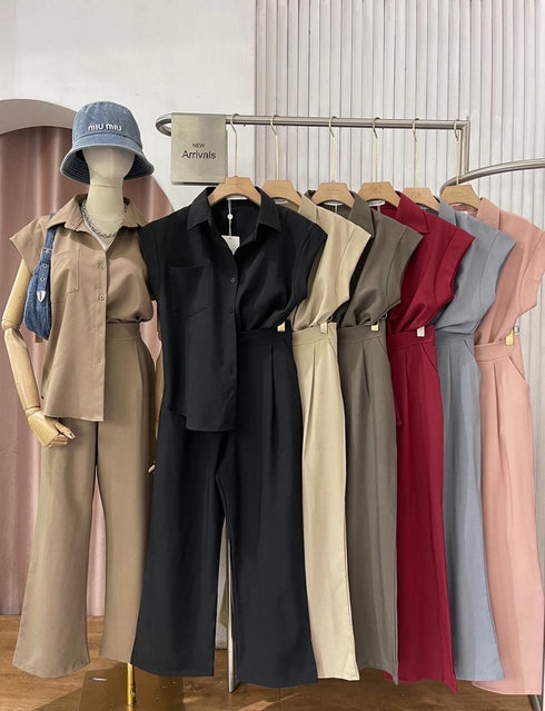 MATINEE Summer Collar Half Sleeves Shirt With Trousers